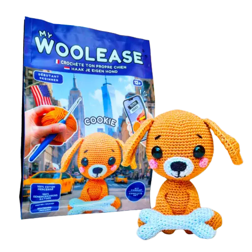 [03766] MY WOOLEASE - CROCHET KIT - COOKIE THE DOG