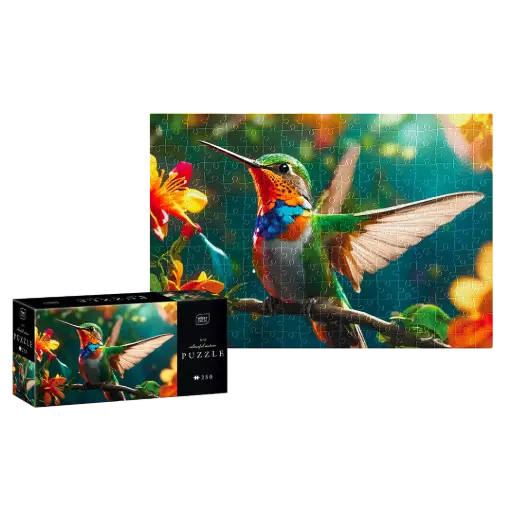 [03865] INTERDRUK - PUZZLE 250 - COLOURFUL NATURE 8 HUMMING BIRD