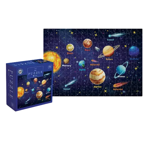 [03874] INTERDRUK - PUZZLE 250 - KIDS WITH STICKERS 6 SOLAR SYSTEM