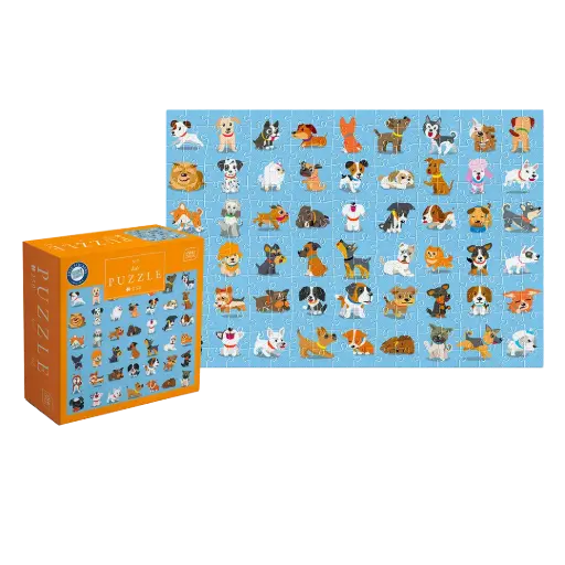 [03875] INTERDRUK - PUZZLE 250 - KIDS WITH STICKERS 7 DOGS