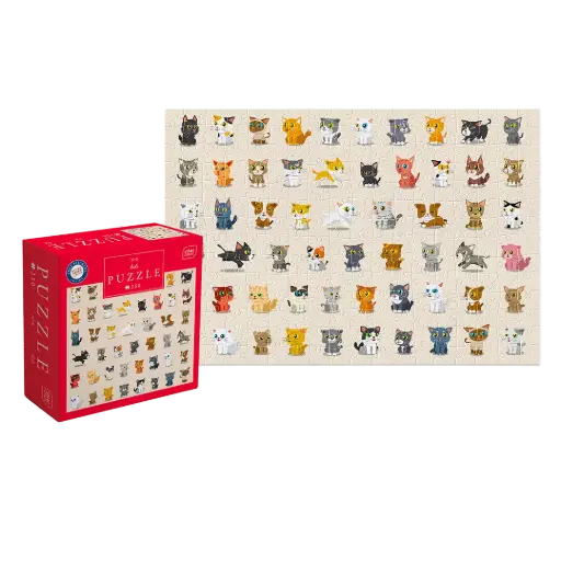 [03876] INTERDRUK - PUZZLE 250 - KIDS WITH STICKERS 8 CATS