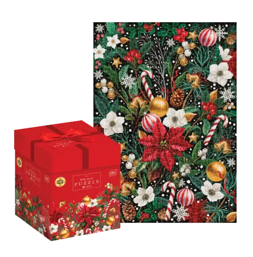[04050] INTERDRUK - PUZZLE 1000 - BOX CHRISTMAS FLOWERS 1